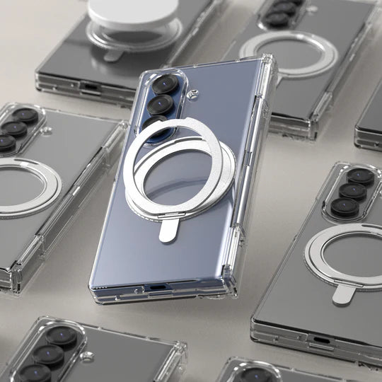Samsung Z Fold7 Araree Nukin 360 Magsafe Stand Case - Clear [BU] - كفر سامسونج  - حماية عالية - ماغ سيف - ستاند ماغ سيف دوران 360 درجه - شفاف