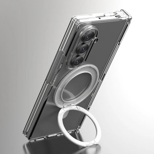 Samsung Z Fold7 Araree Nukin 360 Magsafe Stand Case - Clear [BU] - كفر سامسونج  - حماية عالية - ماغ سيف - ستاند ماغ سيف دوران 360 درجه - شفاف