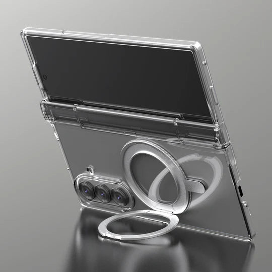 Samsung Z Fold7 Araree Nukin 360 Magsafe Stand Case - Clear [BU] - كفر سامسونج  - حماية عالية - ماغ سيف - ستاند ماغ سيف دوران 360 درجه - شفاف