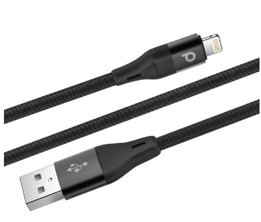 Porodo Aluminum Braided USB-A to Lightning Cable 2.2M - [O] - سلك شحن - برودو - يو اس بي ايفون - كفالة 12 شهر