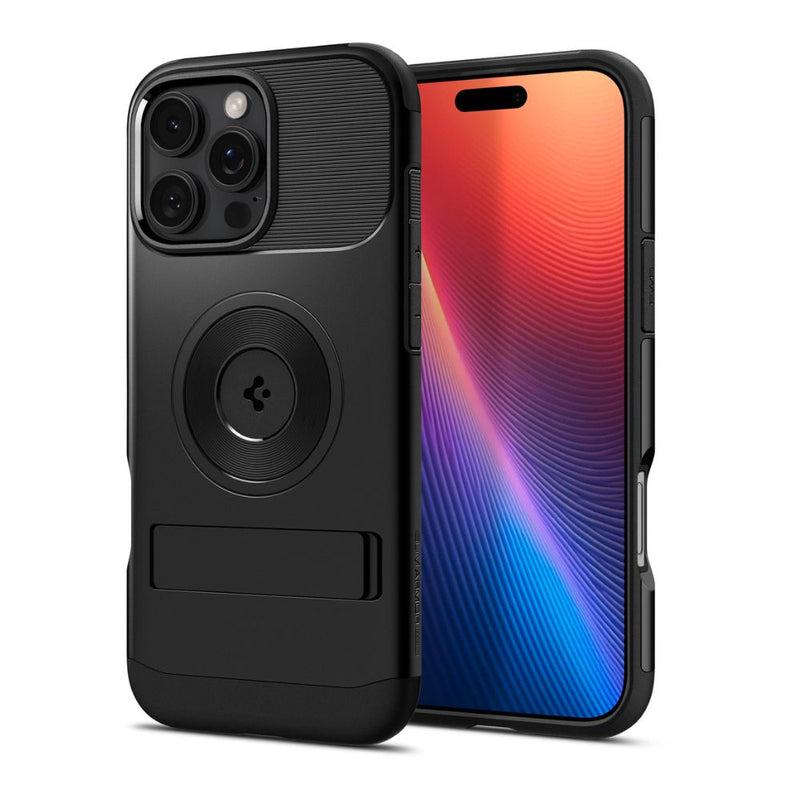 Spigen Slim Armor MagFit Case for iPhone 16 Pro /16 Pro Max - Black [C] -  كفر حماية عالية  - ستاند + ماغ سيف