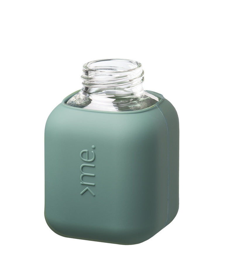 Squireme Y2 Glass Bottle with Silicone Sleeve 370 ml (Pine Green)[C] - زجاجة مياه  للحرارة والبرودة