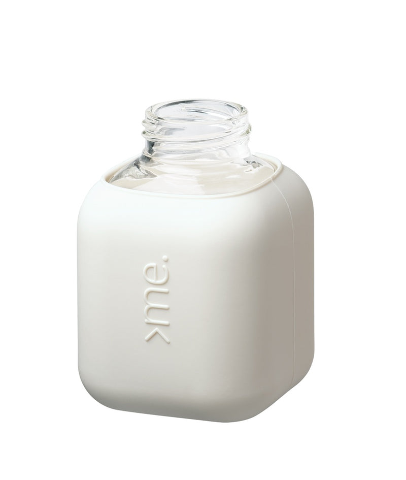 Squireme Y2 Glass Bottle with Silicone Sleeve 370 ml (White Dove)[C] - مطارة حافظه للحرارة والبرودة