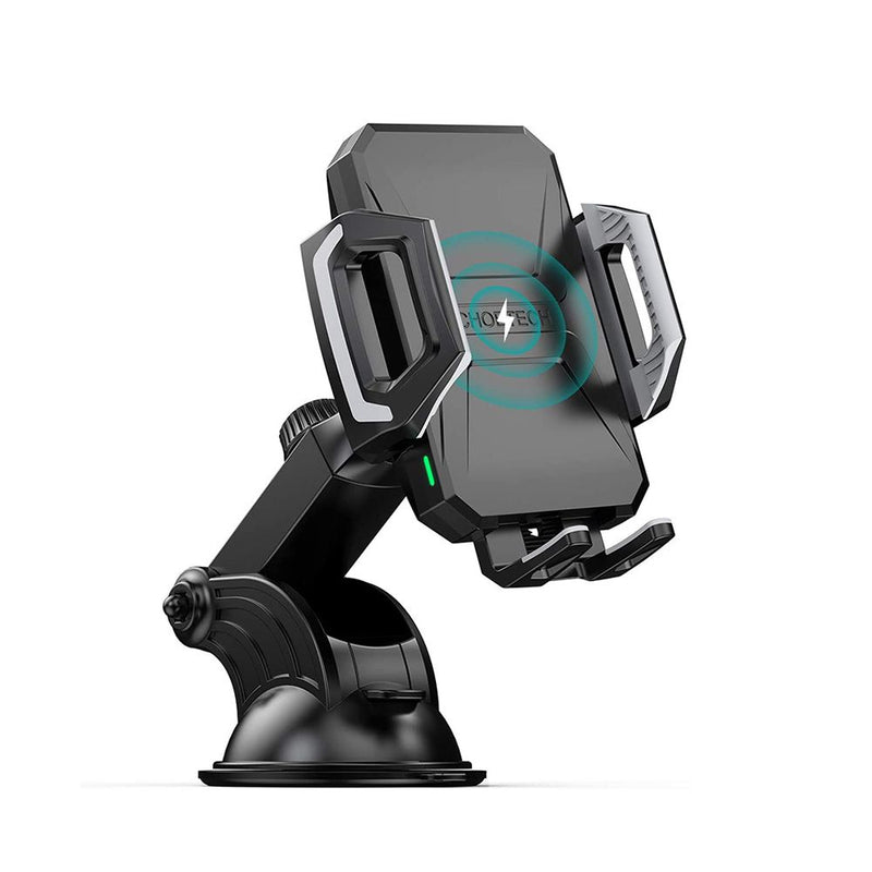 Choetech Fast Wireless Charging Car Dock 15W - Black [C] - ستاند سيارة - مناسب لجميع انواع الاجهزة والسيارات  - شحن وايرلس