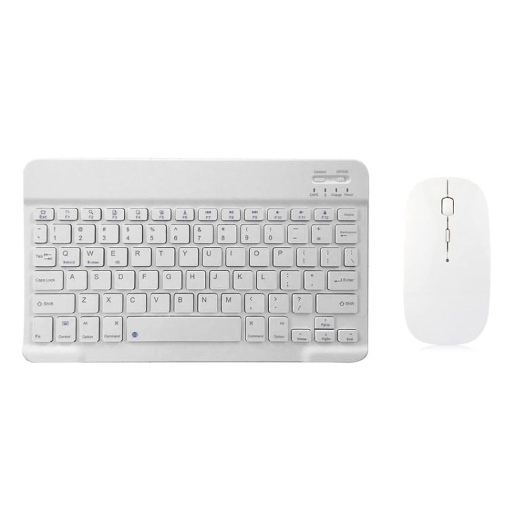 Kit Super Slim and Portable Bluetooth Keyboard with Mouse (English/Arabic) - White - كيبورد لوحة مفاتيح ( عربي / انجليزي ) + ماوس فأرة - بلوتوث وايرلس - لجميع اجهزة الايباد والتابلت والاجهزة اللوحية