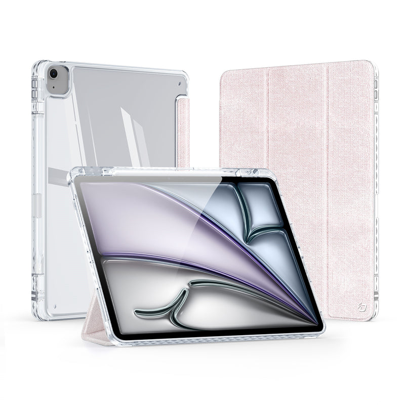 Dux Ducis Unid iPad Case - (With Apple Pencil Holder & Auto Sleep Wake) -Pink - كفر ايباد حماية عالية - مكان للقلم - اكثر من وضعية للاستاند