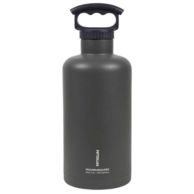 Fifty Fifty Vacuum Insulated Tank Growler 1.9L (Slate) [C] - مطارة حافظة للحرارة + مسكه