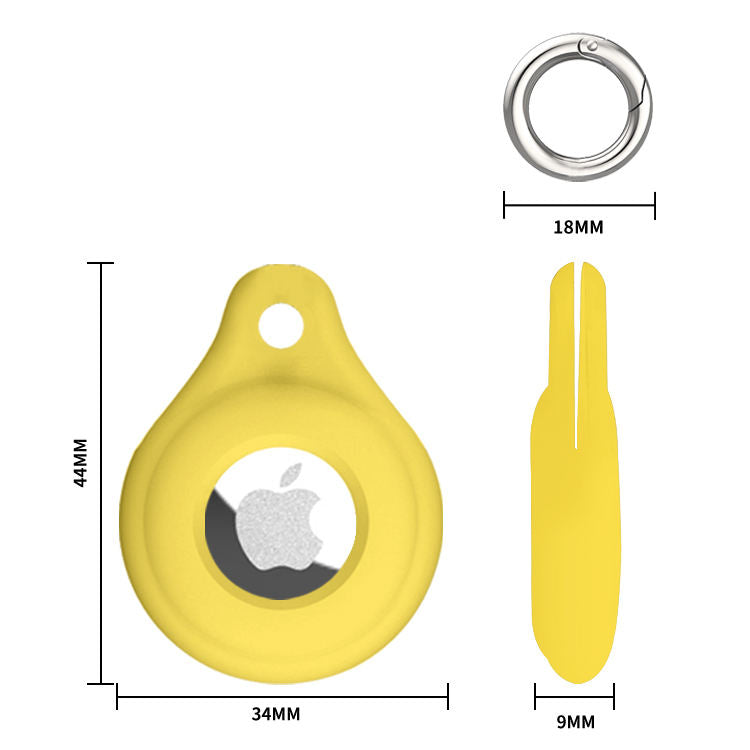 Apple Airtags Silicone Keychain Case - Yellow - كفر ميدالية ابل ايرتاغ