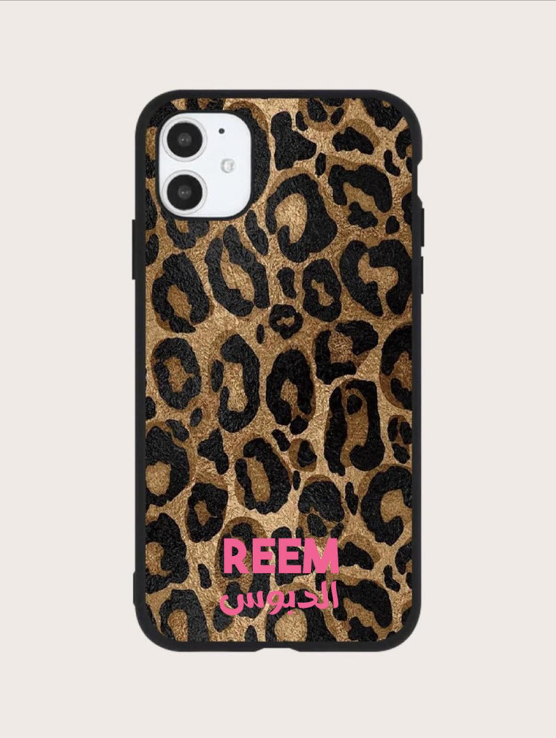 Noufa Tiger Phone Case - كفر تايغر مع حماية لجميع اطراف الجهاز باللون الاسود - الكفر + التصميم + الطباعة - سيتم التواصل معكم بعد الطلب - لتحديد الكلمات والالوان