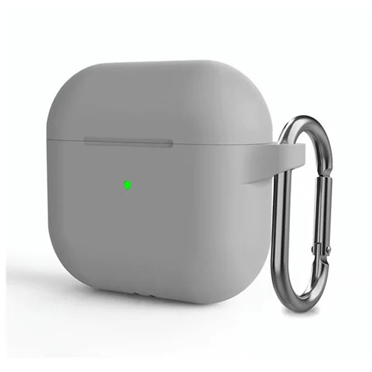 Clip AirPods 4 - 2024 Silicon Case - Light Grey - كفر حماية - سماعة ابل ايربودز 4 - 2024