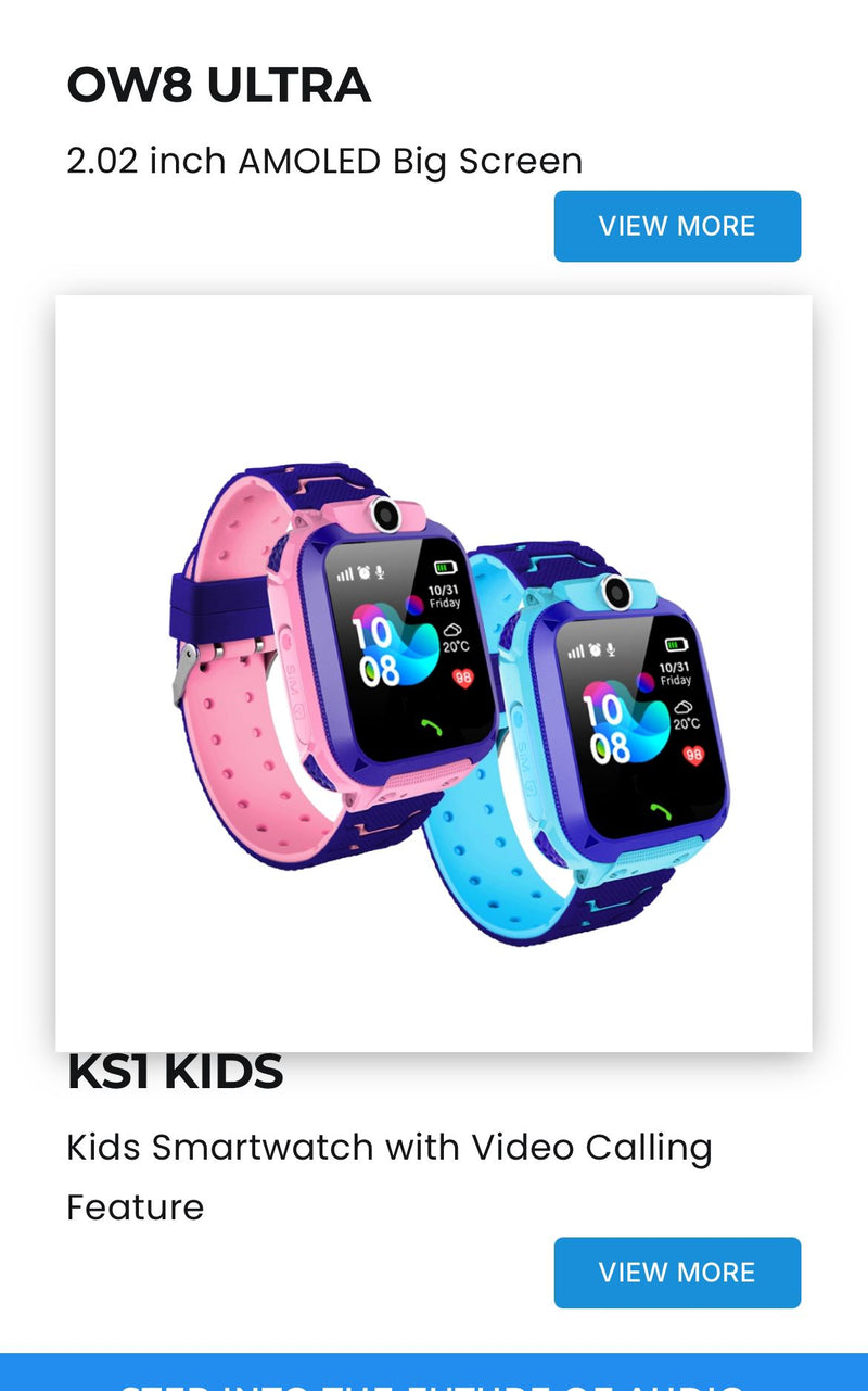 Smart Watch for Kids - Blue -  ساعة ذكية للأطفال  - تدعم شريحة الاتصال والتتبع