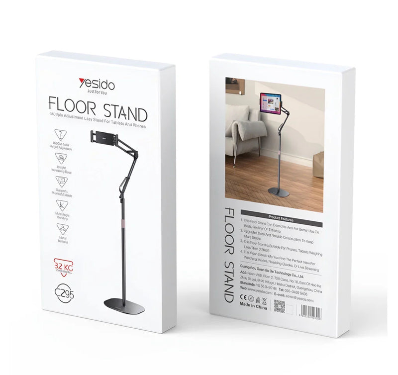 Yesido C295 360°Rotating Silicone Collet Floor Standing - ستاند - لجميع انواع الايباد والاجهزة اللوحية والهواتف - متعدد الاوضاع