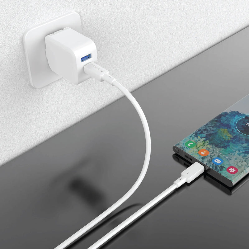 Pawa 3A USB-C TO USB-C Quick Charging PVC Cable PW122 - White -  سلك شحن - باوا - تايب سي الي  تايب سي - طول 1.2 متر - قوة 60 واط - كفالة 12 شهر