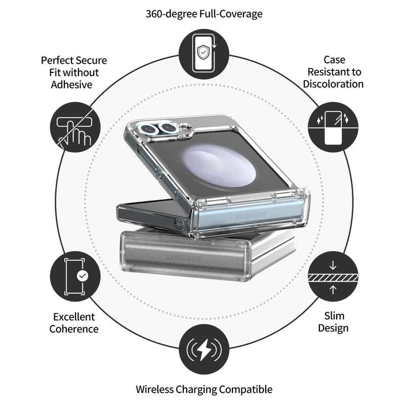 Araree Nukin 360 With Hinge Protection Case For Samsung Galaxy Z Flip 6 - Clear [A] - كفر سامسونج  - حماية عالية - ماغ سيف - شفاف