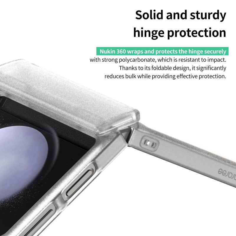 Araree Nukin 360 With Hinge Protection Case For Samsung Galaxy Z Flip 6 - Clear [A] - كفر سامسونج  - حماية عالية - ماغ سيف - شفاف