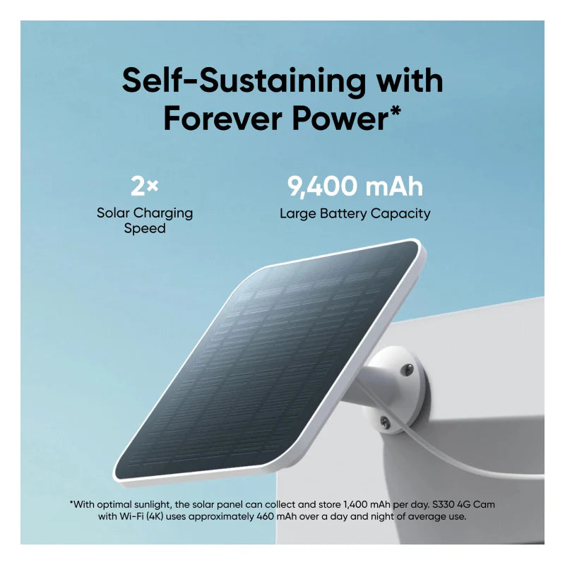 eufy 4G LTE Cam S330 -White [D] - كاميرا لاسلكيه تعمل بالطاقه الشمسيه - واي فاي + شريحة نت - من يوفي - كفاله 12 شهر