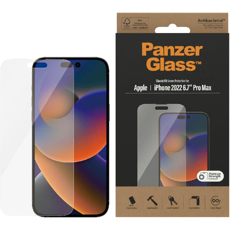 PanzerGlass Classic Fit Screen Protector for Apple iPhone 15/15 Plus/15 Pro/15 Pro Max - Clear - حماية شاشة شفافة عالية الجودة - بانزر جلاس