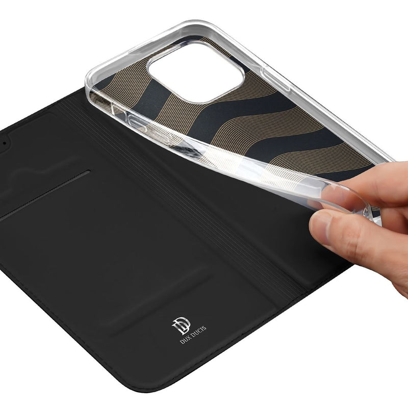 DUX DUCIS Skin Pro Folio Case - Black - كفر جلد مع محفظة - حماية عالية - ستاند بالعرض