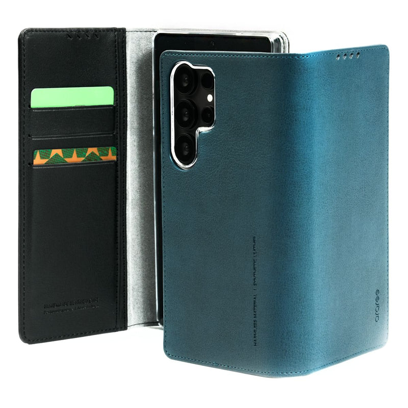 Araree Samsung S25 Mustang Diary Case - Ash Blue [A] -  S25 كفر سامسونج  - حماية عالية مع بوك