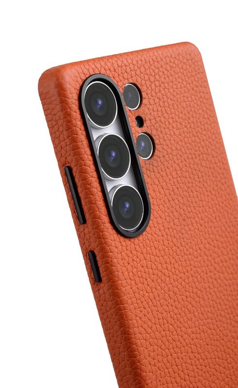 Melkco Origin Series Premium Leather Regal Snap Magsafe Cover for Samsung S25 ULTRA - Orange [A] - كفر سامسونج  - حماية عالية - جلد - برتقالي