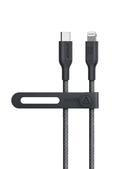 Anker 542 USB-C to Lightning (Bio-Nylon) (1.8m/6ft) -Black - سلك شحن ايفون تايب سي - انكر - طول 180 سم - كفالة 18 شهر