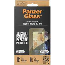 PanzerGlass Ultra-Wide Fit and Anti-Reflective Bluelight Screen Protector for Apple iPhone 15/15 Plus/15 Pro/15 Pro Max - Clear - حماية شاشة شفافة عالية الجودة - مضادة للضوء الأزرق - بانزر جلاس