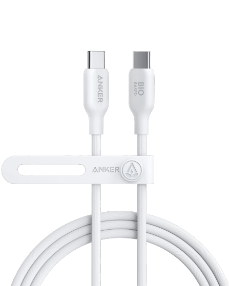 Anker 544 USB-C to USB-C Cable 140W (Bio-Based) - 1.8m - White - سلك شحن - انكر - تايب سي الى تايب سي - كفالة 18 شهر