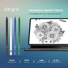 Pawa Smart Universal Apple Pencil - Black - قلم الكتروني - لجميع انواع الاجهزة - كفالة 12 شهر