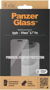PanzerGlass Classic Fit Screen Protector for Apple iPhone 15/15 Plus/15 Pro/15 Pro Max - Clear - حماية شاشة شفافة عالية الجودة - بانزر جلاس