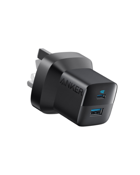 Anker 323 Foldable Charger 33W - Black - شاحن حائط - تايب سي - انكر - نانو - 33 واط - خاصية الشحن السريع - كفالة 18 شهر - مناسب لاجهزة الايفون الحديثة