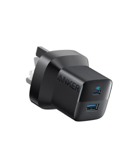 Anker 323 Foldable Charger 33W - Black [D] - شاحن حائط - تايب سي - انكر - نانو - 33 واط - خاصية الشحن السريع - كفالة 18 شهر - مناسب لاجهزة الايفون الحديثة