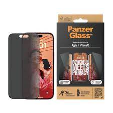 PanzerGlass Ultra-Wide Fit Screen Protector for Apple iPhone 15/15 Plus/15 Pro/15 Pro Max - Privacy - حماية شاشة خصوصية عالية الجودة - بانزر جلاس