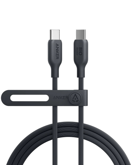 Anker 544 USB-C to USB-C Cable 140W (Bio-Based) - 1.8m - Black - سلك شحن - انكر - تايب سي الى تايب سي - كفالة 18 شهر