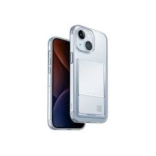 Uniq Hybrid AirFender ID Slim Flexible Clear Case With Integrated Card Slot for iPhone 15/15 Plus/15 Pro/15 Pro MAX - Nude Transparent -  كفر حماية عالية - يونيك - شفاف - مع جيب لحفظ البطاقات