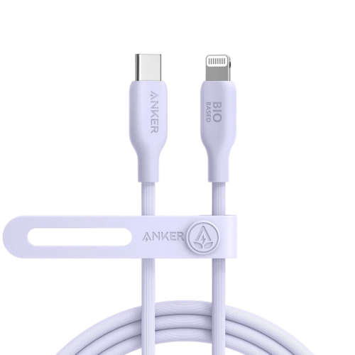 Anker 542 USB-C to Lightning Cable (Bio-Based) (1.8m/6ft) - Violet - سلك شحن ايفون تايب سي - انكر - طول 180 سم - كفالة 18 شهر