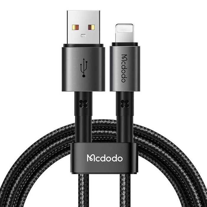 Cable USB-A to Lightning Mcdodo CA-3580, 1,2m - Black - سلك شحن ايفون - ماكدودو - طول 1.2 سم - كفالة 12 شهر