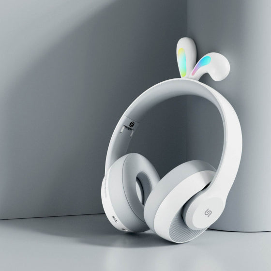 Soundtec By Porodo Kids Wireless Headphone Rabbit Ears LED Lights - Grey - سماعة رأس بلوتوث - بورودو - كفالة 12 شهر