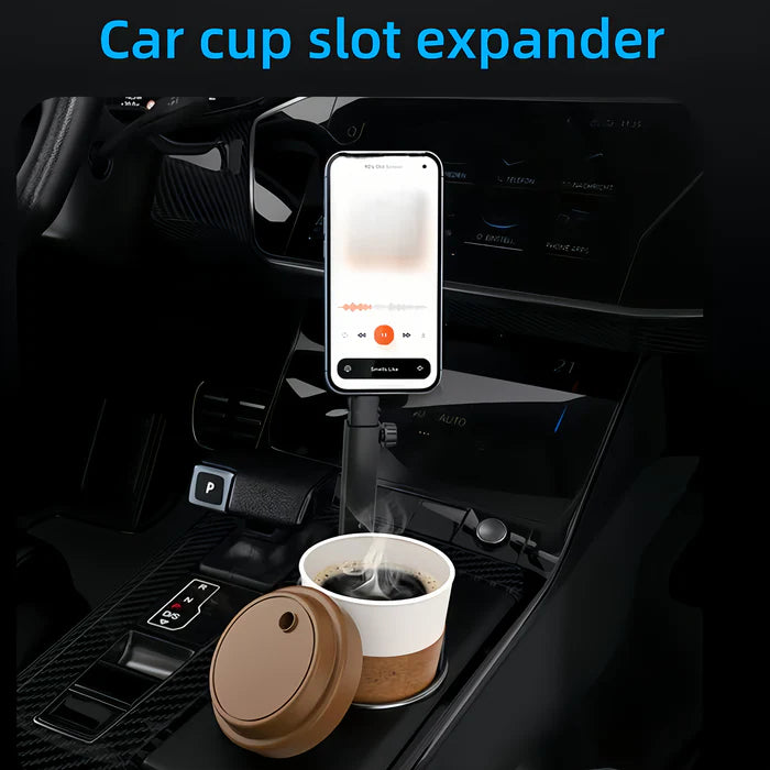 Magnetic Car Cup Holder Phone Mount - SA98 - ستاند سيارة - القاعدة مكان الكوب + حامل كوب - ماغ سيف - ذراع طويل