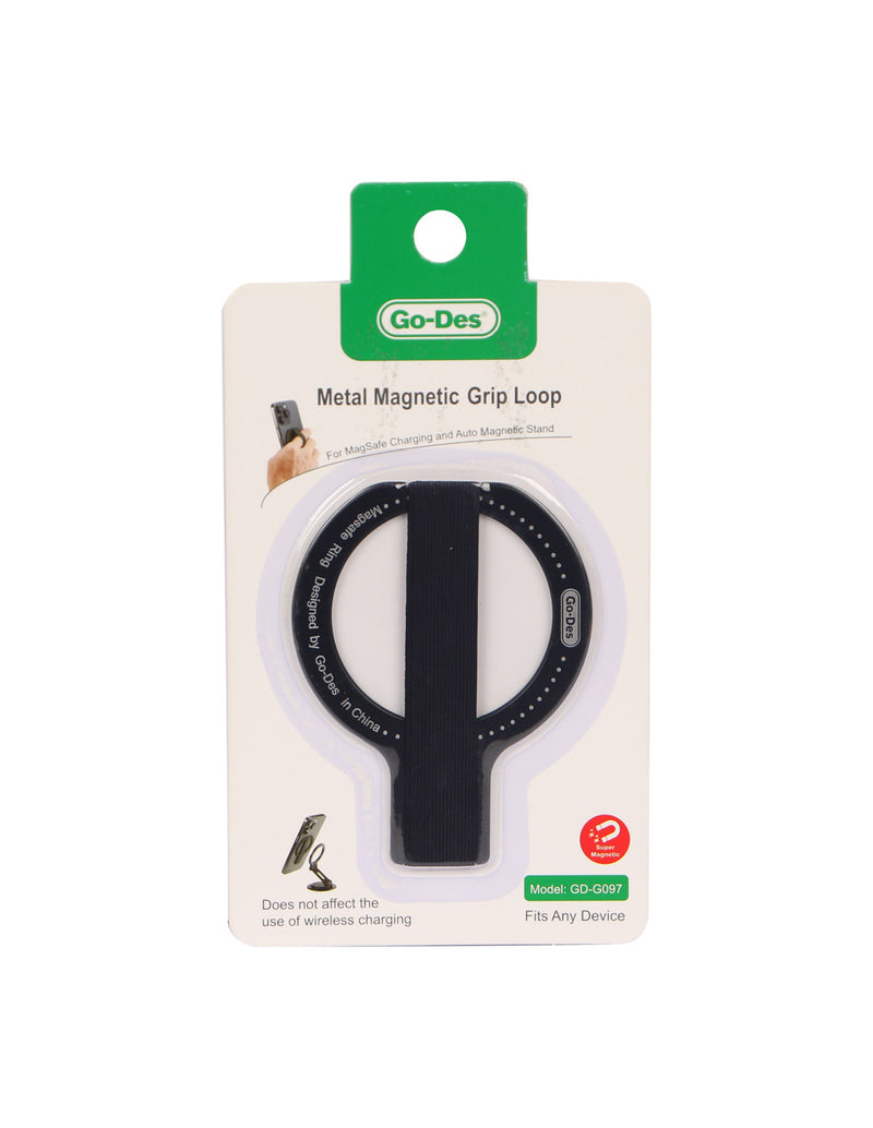 GD-G097 METAL MAGNETIC GRIP LOOP/ Black - مسكة دائريه مغناطيس وستاند + ماغ سيف