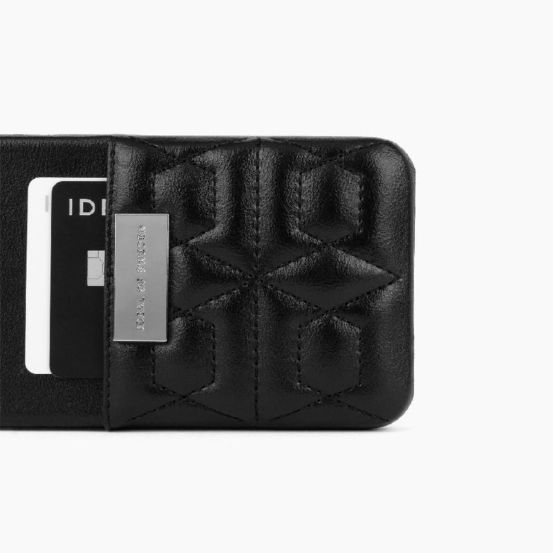 iDeal of Sweden Statement iPhone 13 - Quilted Black-Mini Pocket [C] - كفر حماية عالية - ماغ سيف + محفظه