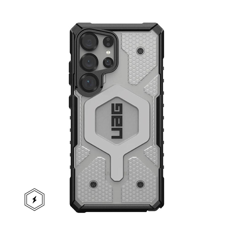 UAG Samsung Galaxy S25 Ultra Pathfinder Clear MagSafe Case -Ice/Silver [V] -  S25 كفر جلاجسي  - حماية عالية - ماغ سيف - سامسونج ألتر