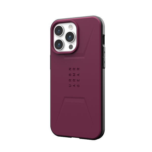 UAG Civilian Magsafe Case for iPhone 15 Pro/15 Pro Max - Bordeaux - [V] - كفر حماية عالية - ماغ سيف