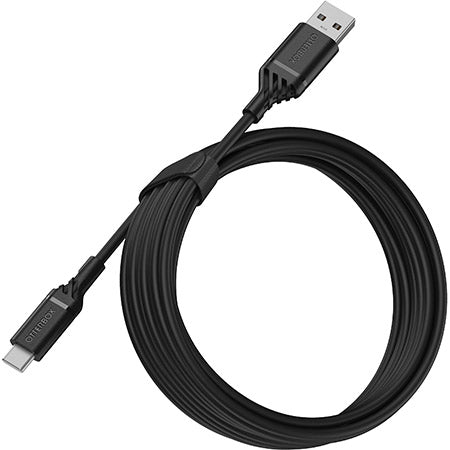 Otterbox USB-A to USB-C Cable – Standard 3 Meter - Black [V] - سلك شحن تايب سي - اوتربوكس - عالي الجودة - طول 3 متر - مقاوم للقطع - كفالة 5 سنين