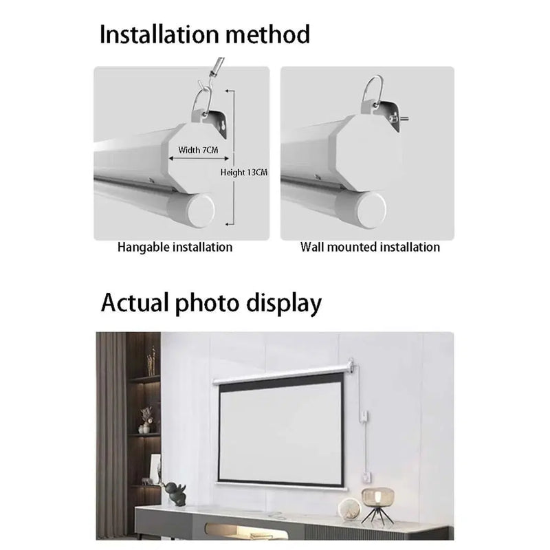 Portable Projector Screen 100 inch [H] - شاشة بروجكتر متنقلة - شاشة العرض القابلة للطي والسحب