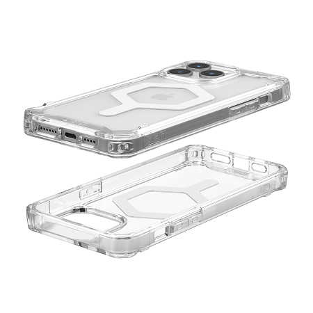 UAG Plyo Magsafe Case for iPhone 15 Pro/15 Pro Max - Ice / White[V]  كفر حماية عالية - ماغ سيف - شفاف