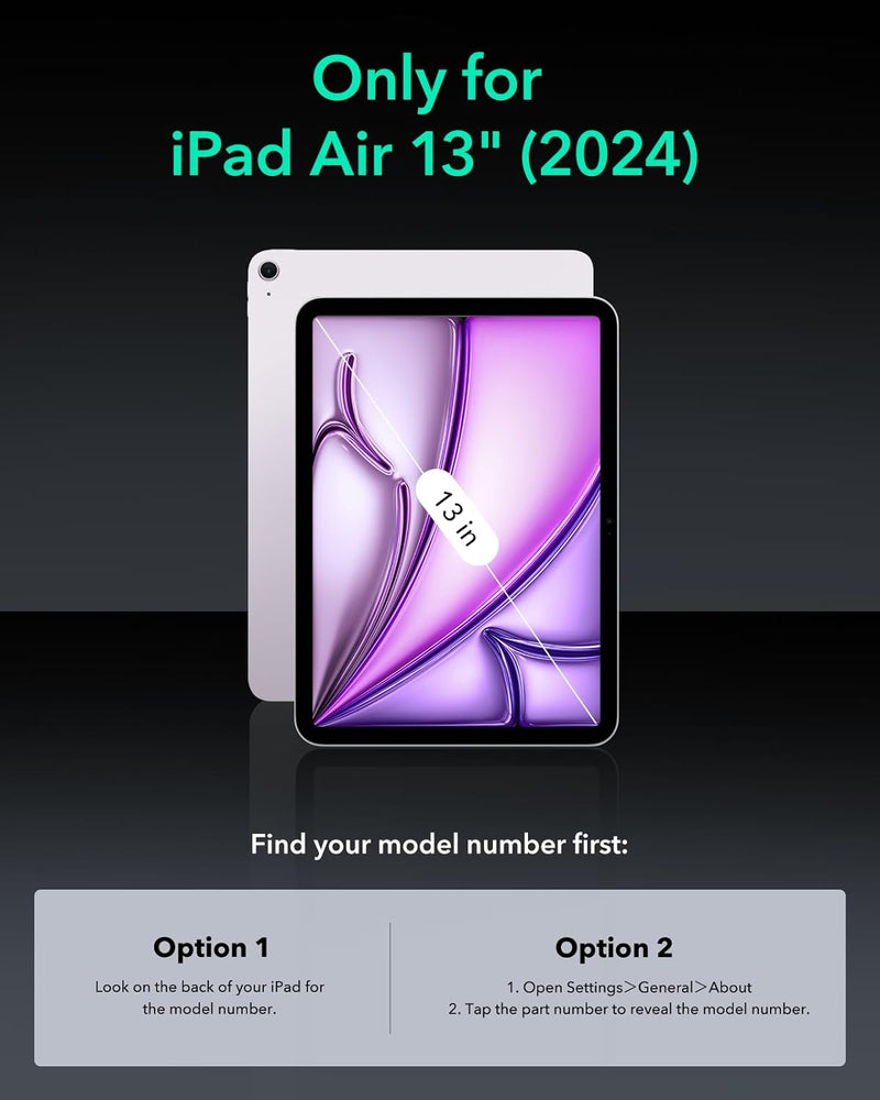 ESR iPad Air 13" 2024 Shift Magnetic Case - Black [V] - كفر ايباد - اير 13" - 2024