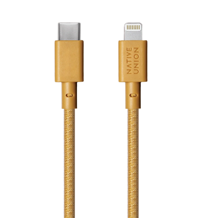 Native Union Belt Cable XL USB-C to Lightning 3M - Kraft [V] - سلك شحن ايفون - نيتف يونيون - مقاوم للقطع - 3 متر - كفالة 12 شهر