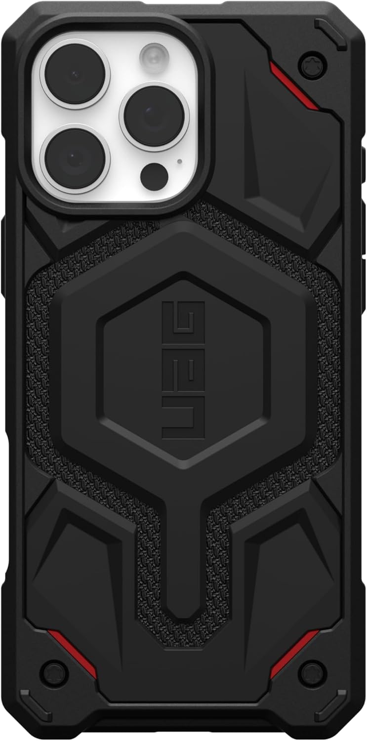 UAG Monarch Pro Kevlar Magsafe Case for iPhone 16 Pro/16 Pro MAX - Kevlar Black [V] - كفر حماية عالية - ماغ سيف