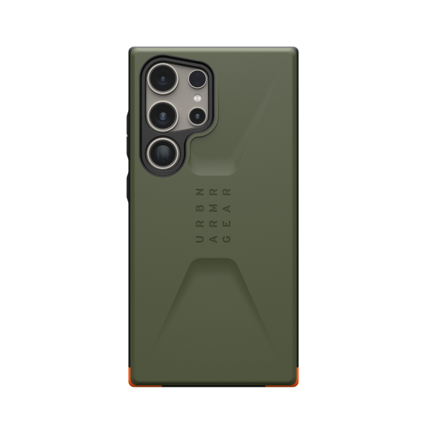 UAG Samsung Galaxy S24 Ultra Civilian Case - Olive Drab [v] -  S24 كفر جلاجسي  - حماية عالية - ماغ سيف - سامسونج ألتر