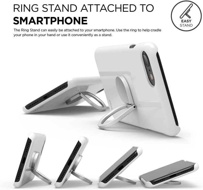 Elago Ring Holder -Grip and Stand - Silver [V] - مسكة خاتم + ستاند - 360